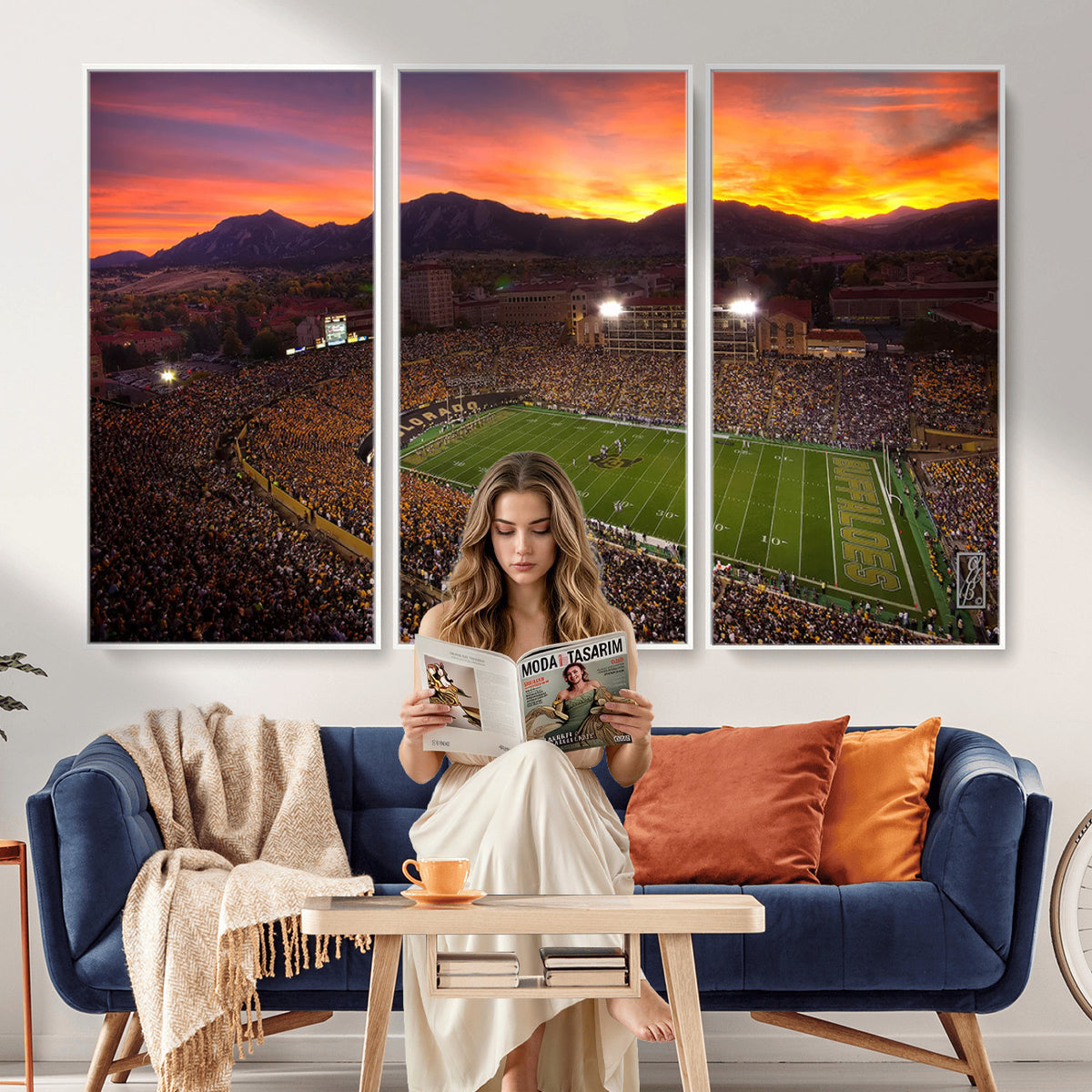 84649-MGV-CV-36X24 - Folsom Field, University of Colorado Buffaloes Football, Extra Large Game Room Wall Decor