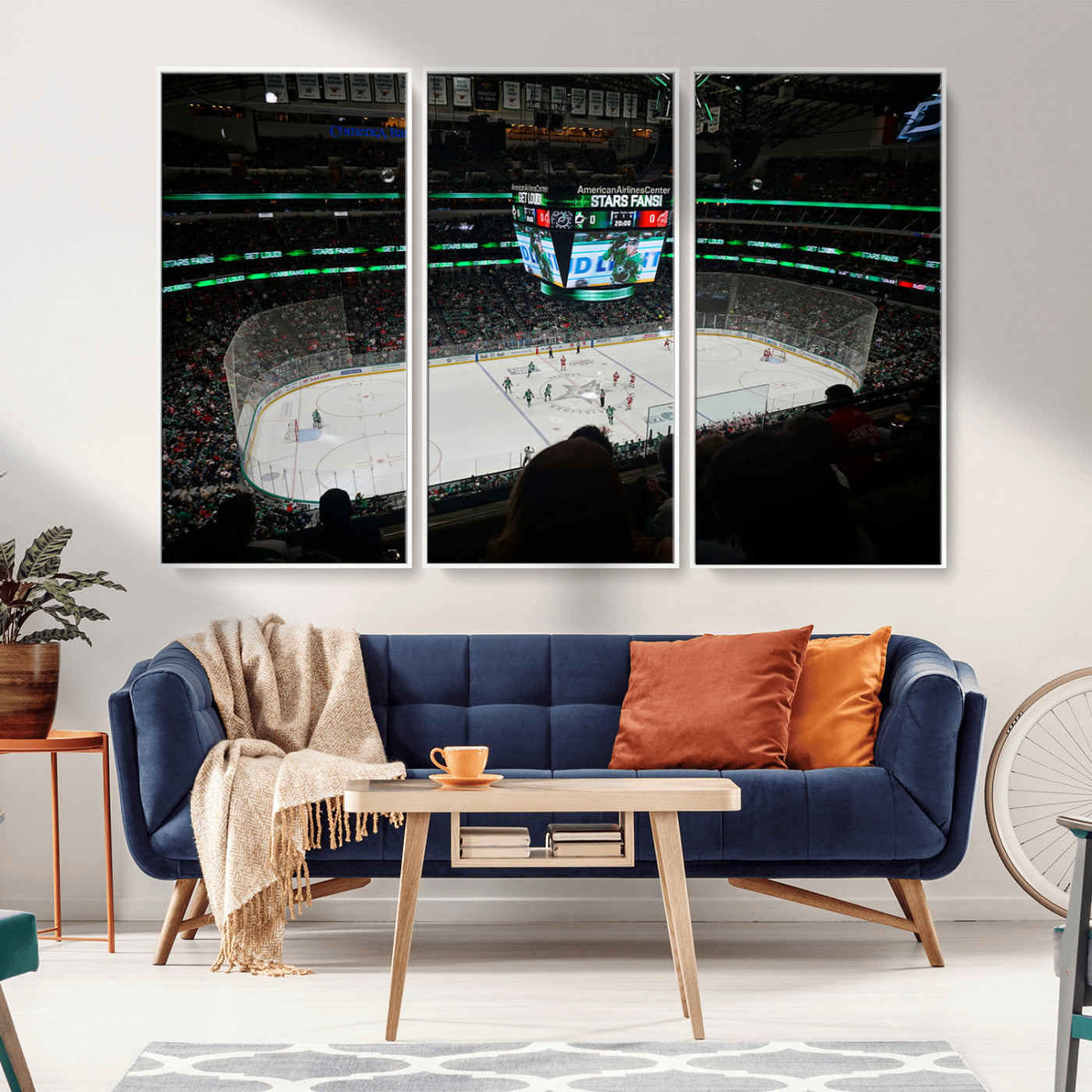 MGV-FC-48X32-3P - American Airlines Center Dallas Stars Wall Art Canvas Print - Dallas Hockey Arena Stadium Print