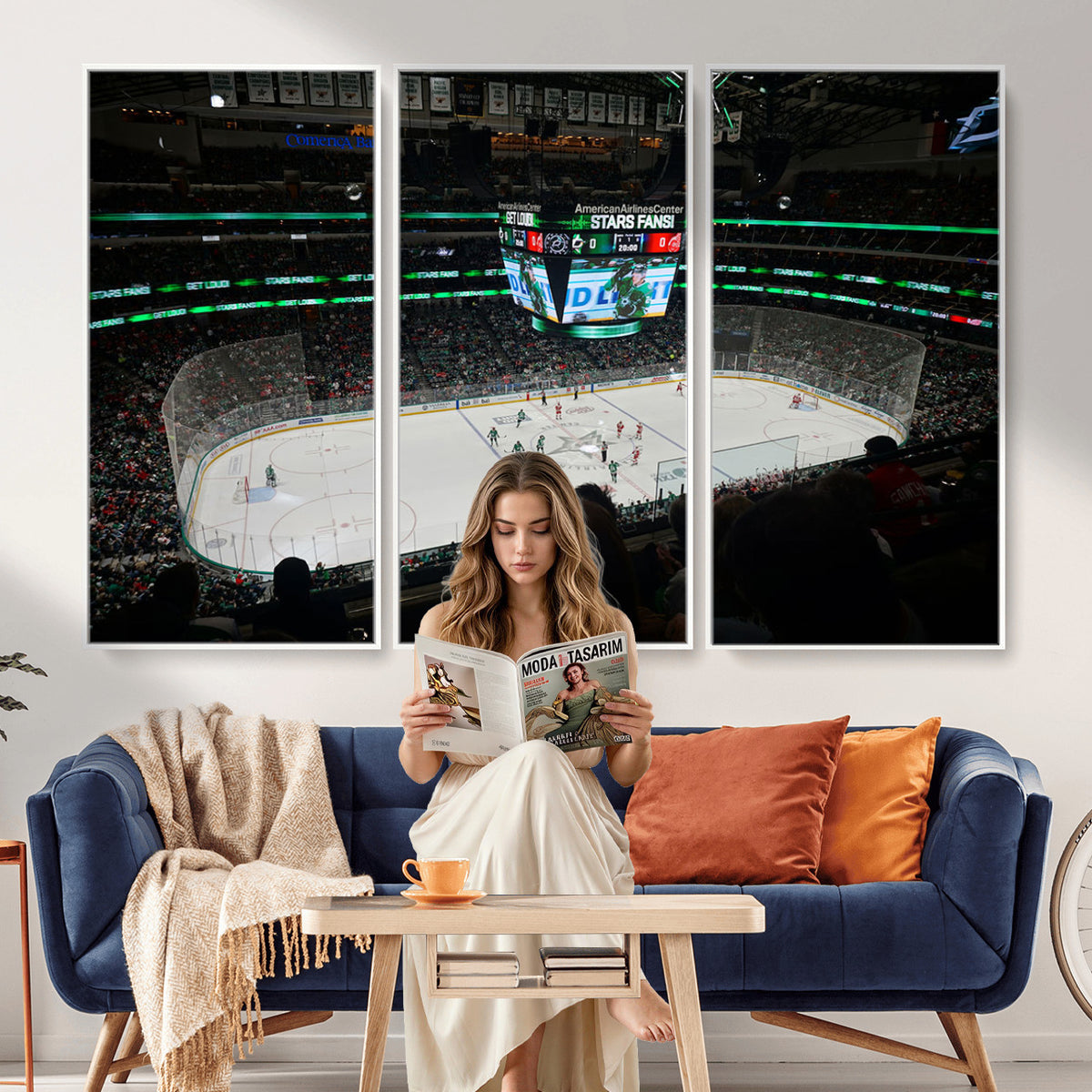 13876-MGV-CV-36X24 - American Airlines Center Dallas Stars Wall Art Canvas Print