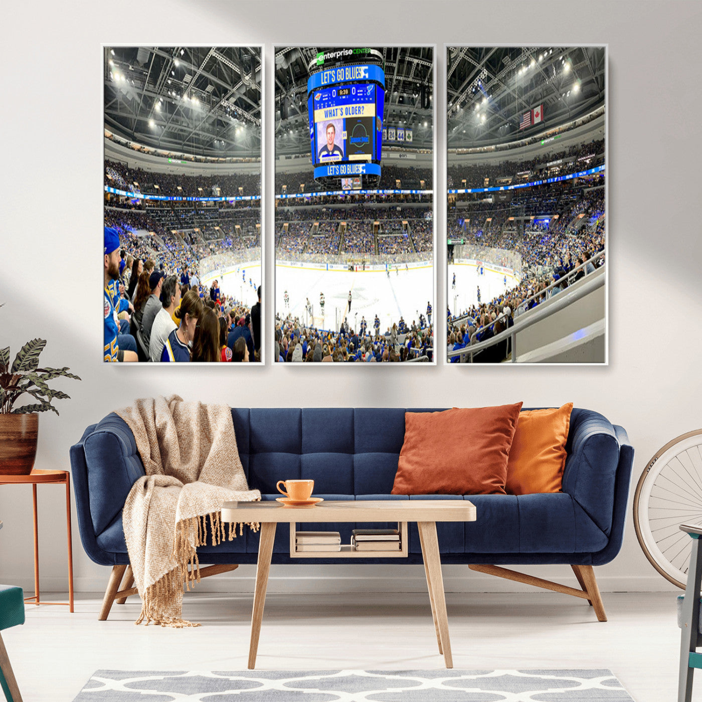 MGV-FC-48X32-3P - Enterprise Center | Missouri St. Louis Blues Ice Hockey Stadium Wall Art | Canvas Print | Ready to