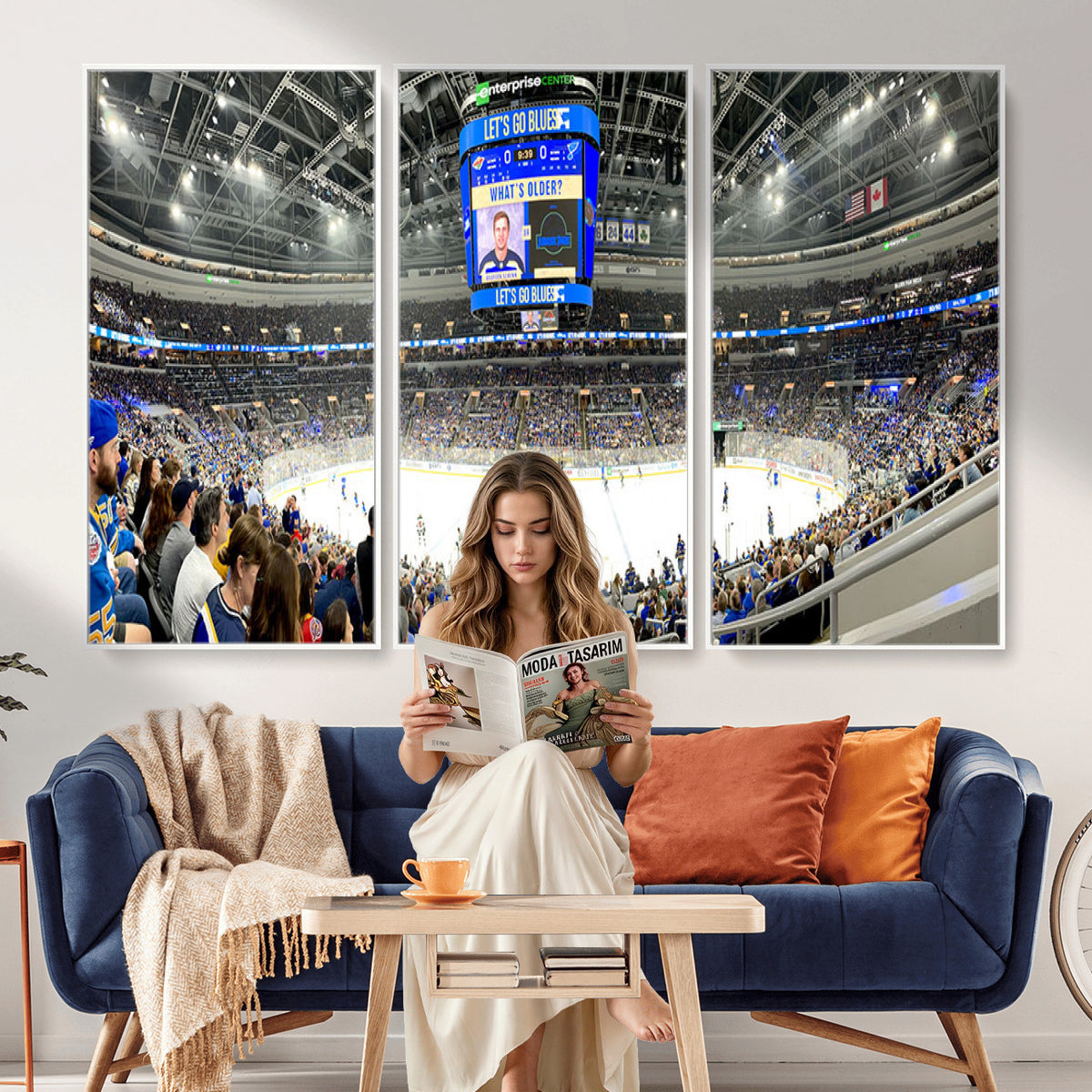 55708-MGV-CV-36X24 - Enterprise Center, Missouri St. Louis Blues Ice Hockey