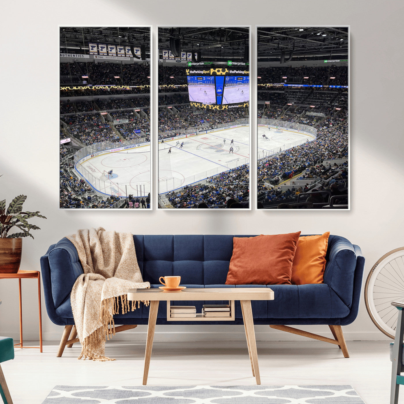 MGV-FC-48X32-3P - Enterprise Center Missouri St. Louis Blues Hockey Stadium Wall Art Canvas Print