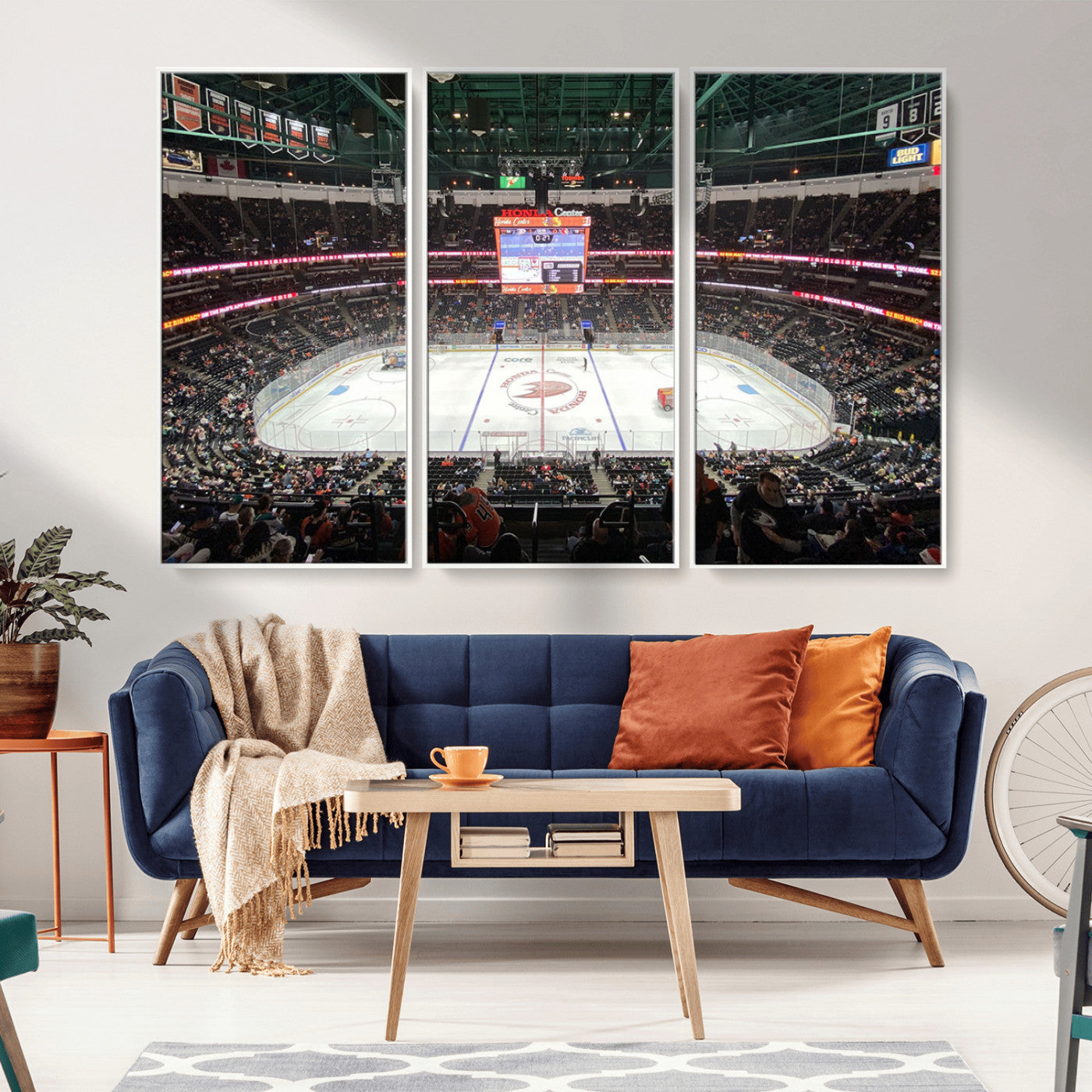 MGV-FC-48X32-3P - Honda Center California Anaheim Ducks Ice Hockey Stadium Canvas Print Wall Art