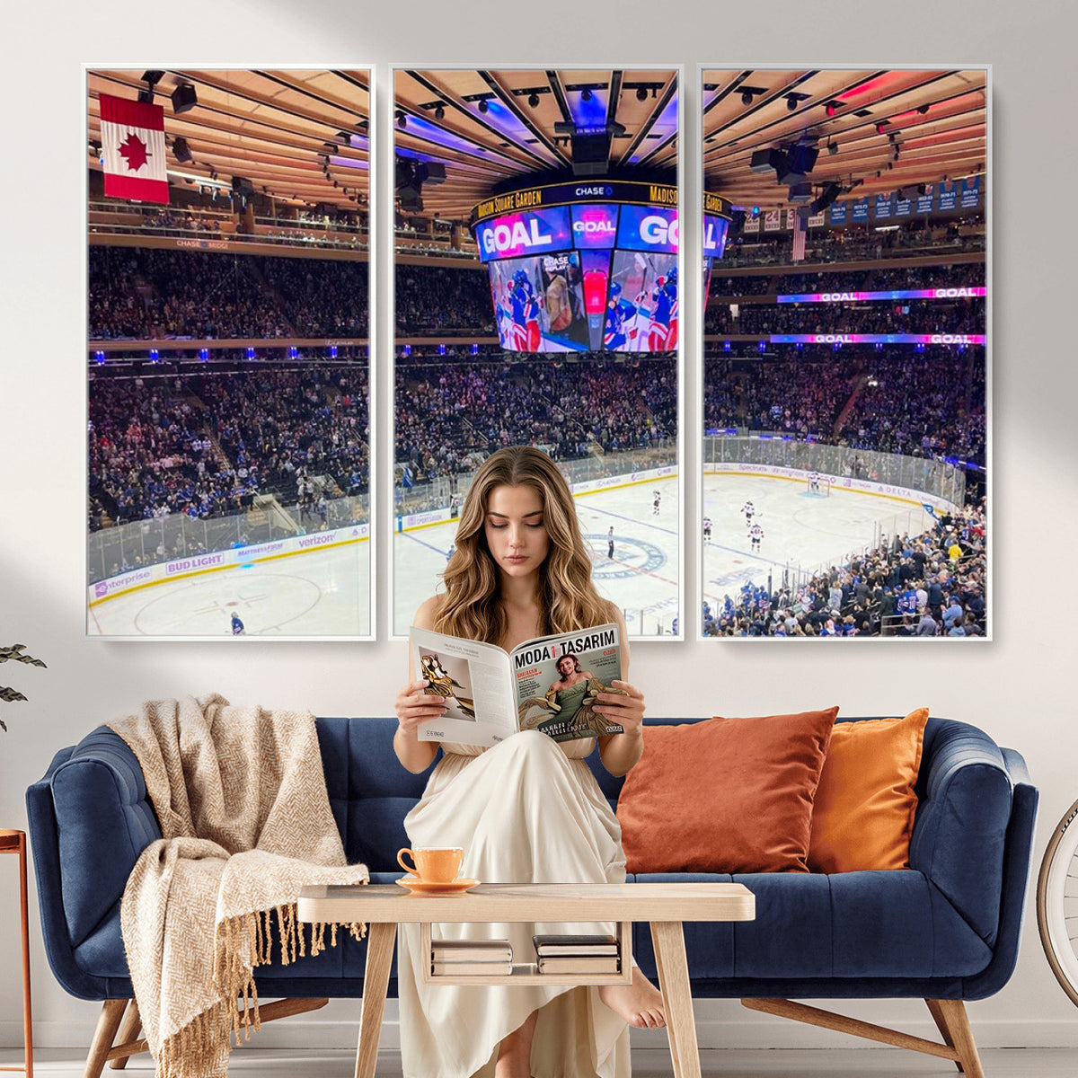 36401-MGV-CV-36X24 - Madison Square Garden New York Rangers Hockey Stadium Wall Art Canvas
