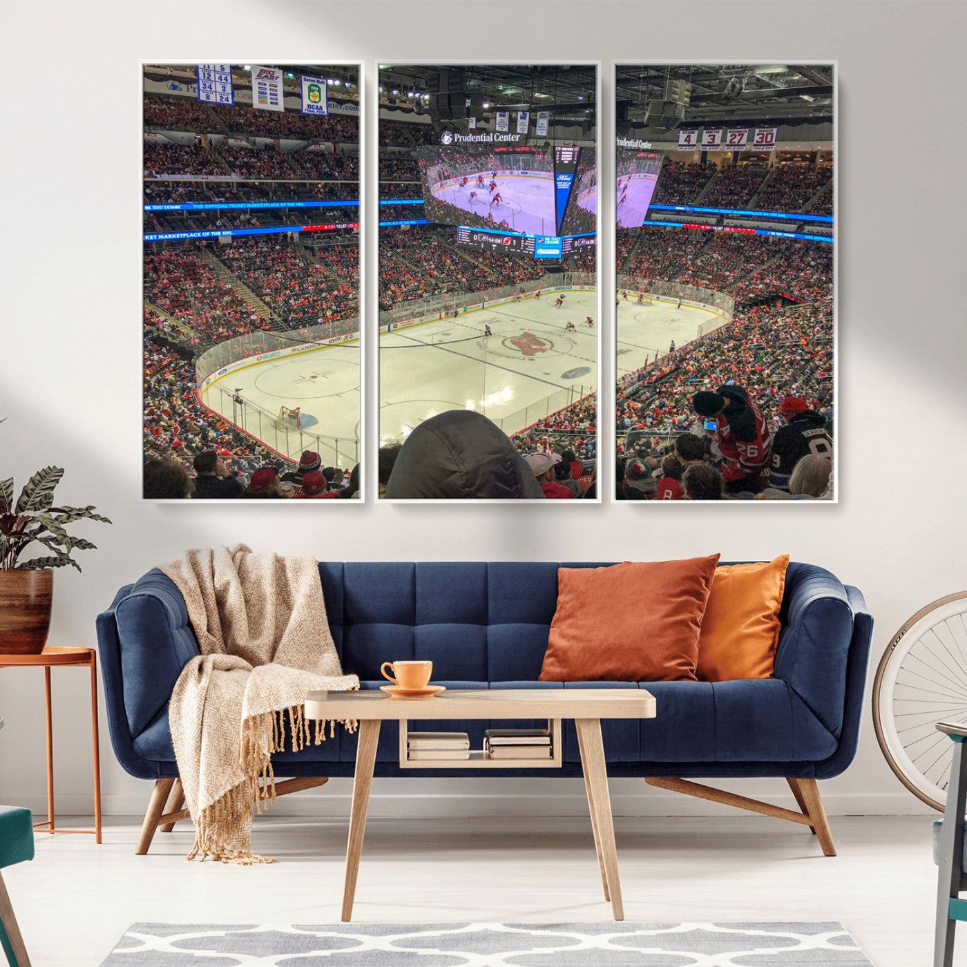 MGV-FC-48X32-3P - Prudential Center Newark New Jersey Devils Hockey Stadium, New Jersey Devils Hockey Stadium Canvas