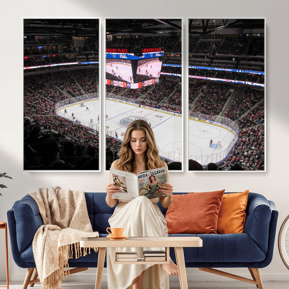 71180-MGV-CV-36X24 - Rogers Place Edmonton Oilers Ice Hockey Stadium Wall Art