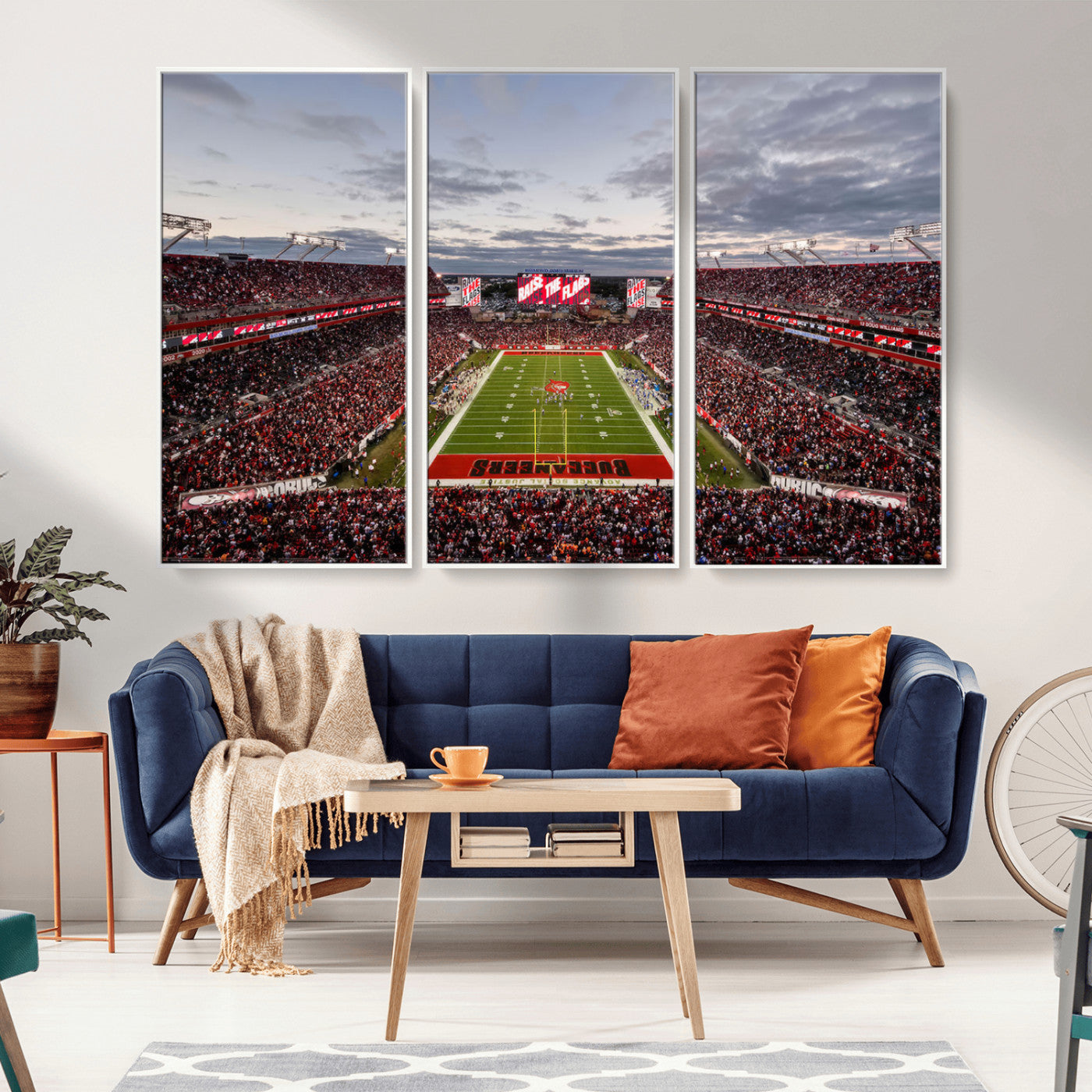 MGV-FC-48X32-3P - Florida Tampa Raymond James Stadium Wall Art Canvas Print - NFL Football Stadium Print Canvas
