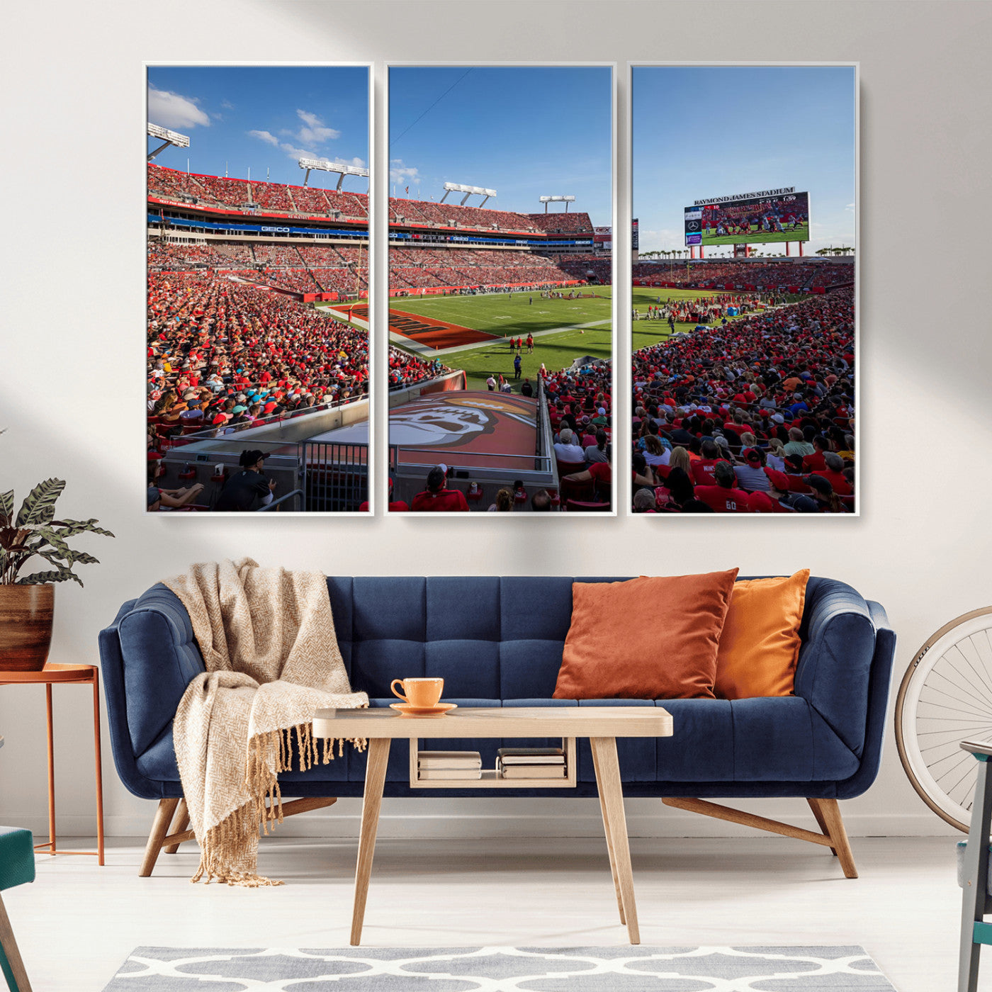 MGV-FC-48X32-3P - Florida Tampa Raymond James Stadium Wall Art Canvas Print - NFL Football Stadium Print