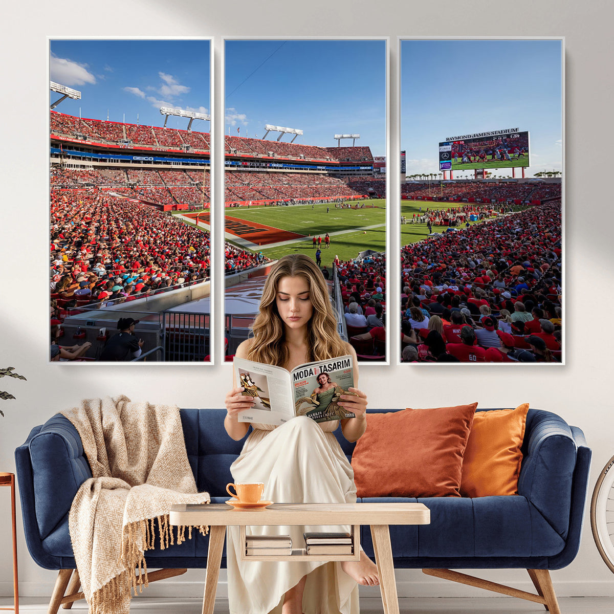 65229-MGV-CV-36X24 - Florida Tampa Raymond James Stadium Wall Art Canvas Print - NFL Football Stadium Print