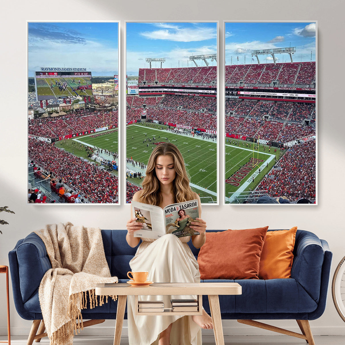 52828-MGV-CV-36X24 - Florida Tampa Raymond James Stadium Wall Art Canvas Print - NFL Football Stadium Print Canvas