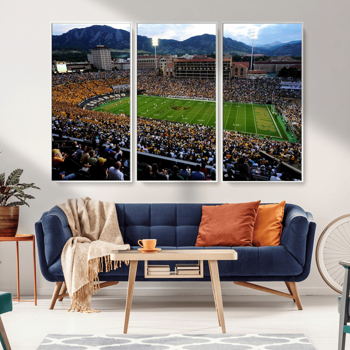 MGV-FC-48X32-3P - Colorado Buffaloes Canvas Print - Boulder Folsom Field Stadium Wall Art Canvas Print, Football Print