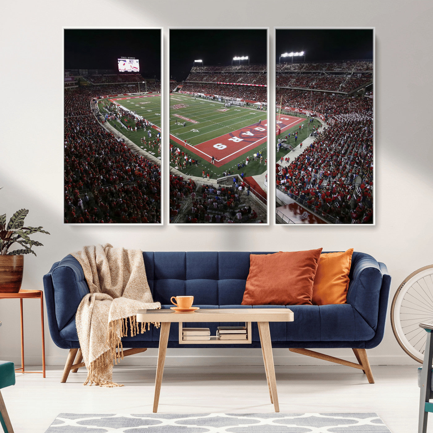 MGV-FC-48X32-3P - Houston Cougars Football Team Print - Houston TDECU Stadium Wall Art Canvas Print