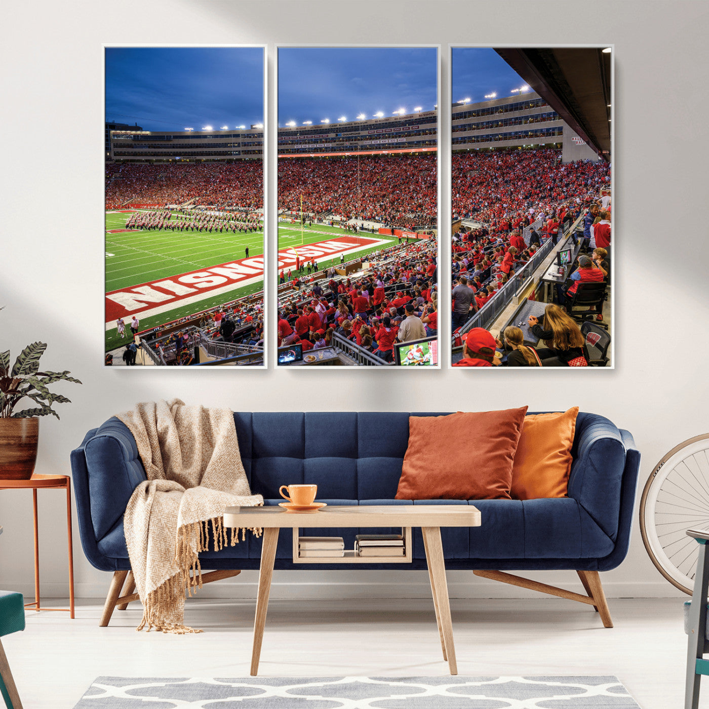 MGV-FC-48X32-3P - Wisconsin Badgers Football Team Print - Madison Camp Randall Stadium Wall Art, Wisconsin Badgers