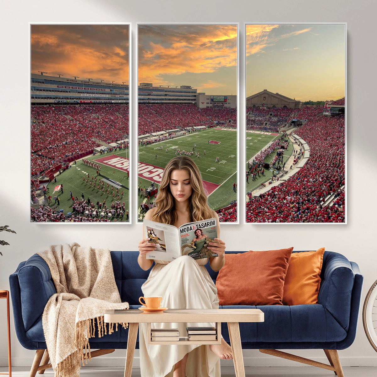 41472-MGV-CV-36X24 - Camp Randall Stadium Wisconsin Badgers Large Wall Art Canvas Print | College Football Stadium Wall