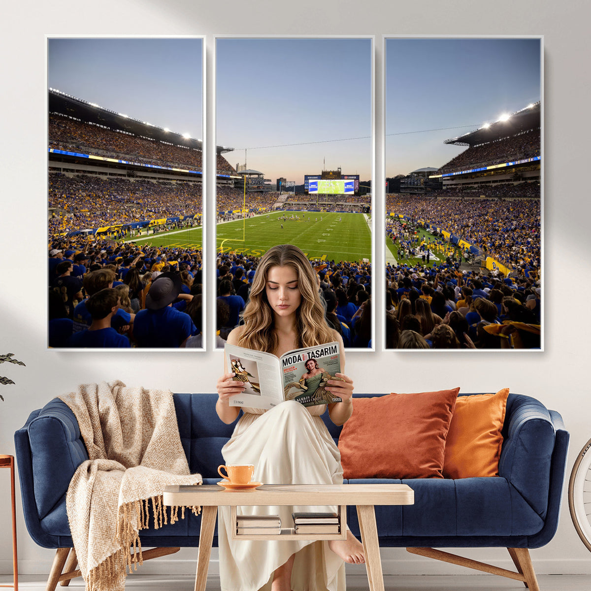 41853-MGV-CV-36X24 - Pittsburgh Panthers Football Team Print - Pittsburgh Acrisure Stadium Wall Art Canvas Print