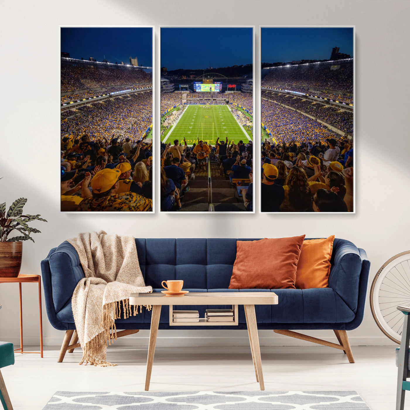 MGV-FC-48X32-3P - Pittsburgh Panthers Football Team Print - Pittsburgh Acrisure Stadium Wall Art Canvas Print