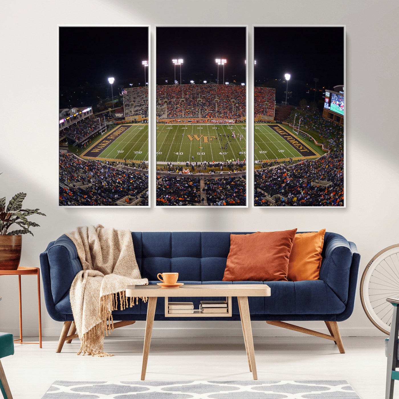 MGV-FC-48X32-3P - Demon Deacons Print Canvas, Football Team Print - Winston-Salem Allegacy Federal Credit Union