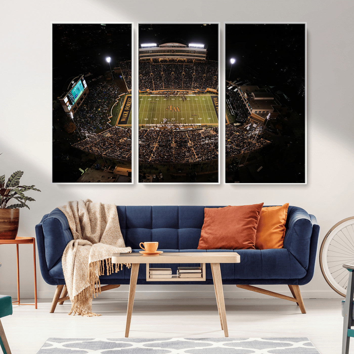 MGV-FC-48X32-3P - Wake Forest University Demon Deacons Canvas Printi, Football Team Print - Winston-Salem Allegacy