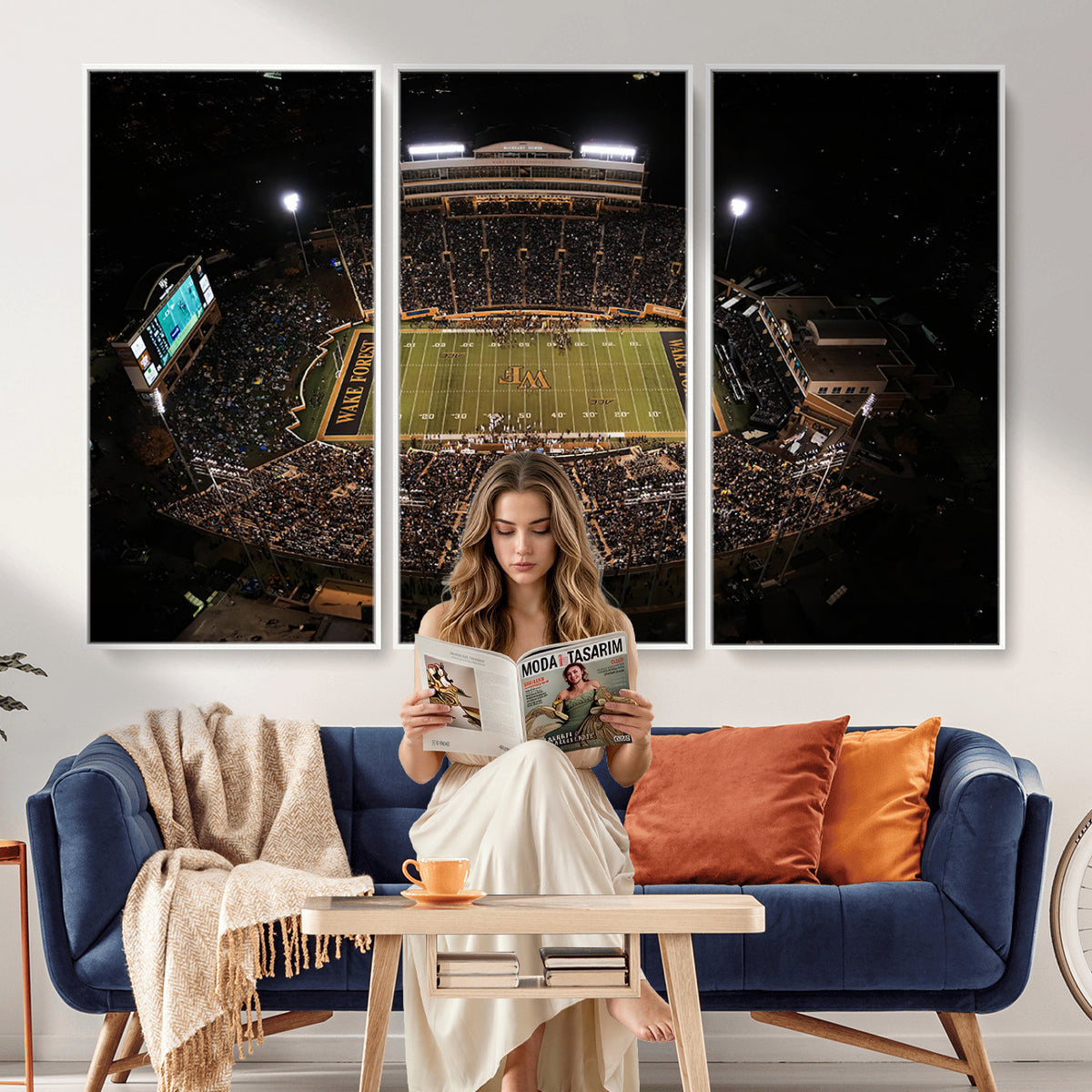 20605-MGV-CV-36X24 - Wake Forest University Demon Deacons Canvas Print, Football Team Wall Art