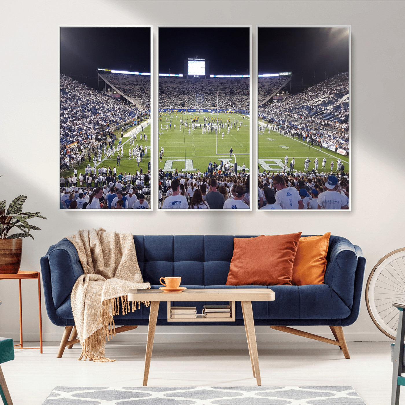 MGV-FC-48X32-3P - Brigham Young University Cougars Football Print Canvas - Provo LaVell Edwards Stadium Wall Art