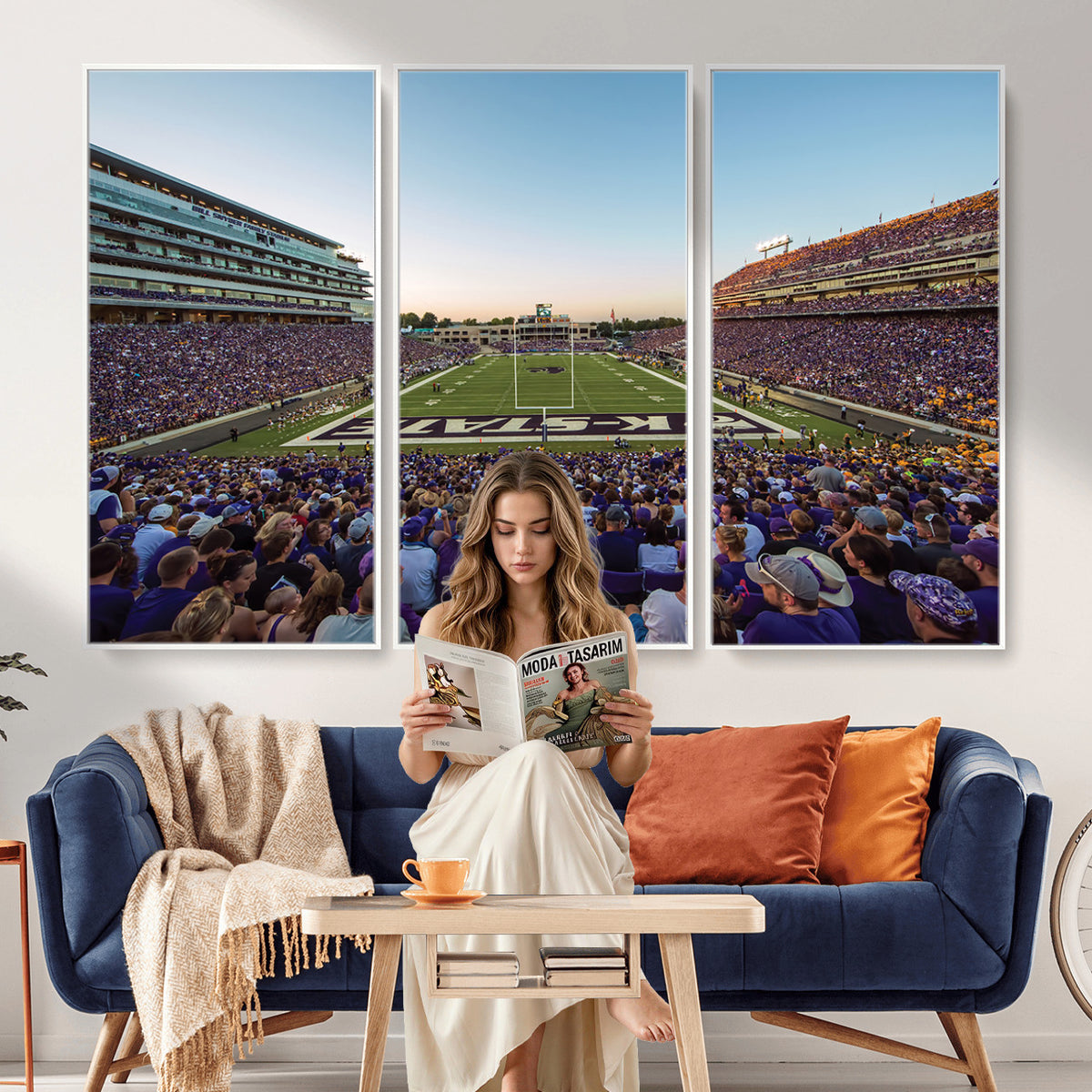 82792-MGV-CV-36X24 - Kansas State University Wildcats Football Team Print - Manhattan Bill Snyder Family Football Stadium