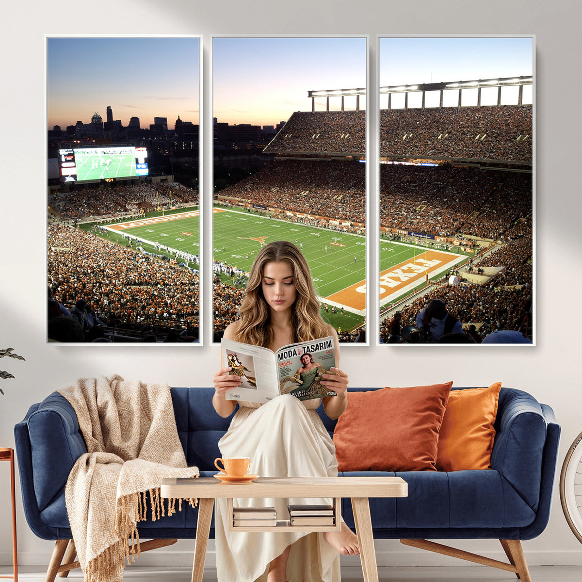 11455-MGV-CV-36X24 - Darrell K Royal-Texas Memorial Stadium Canvas Wall Art - Texas Longhorns Football Match