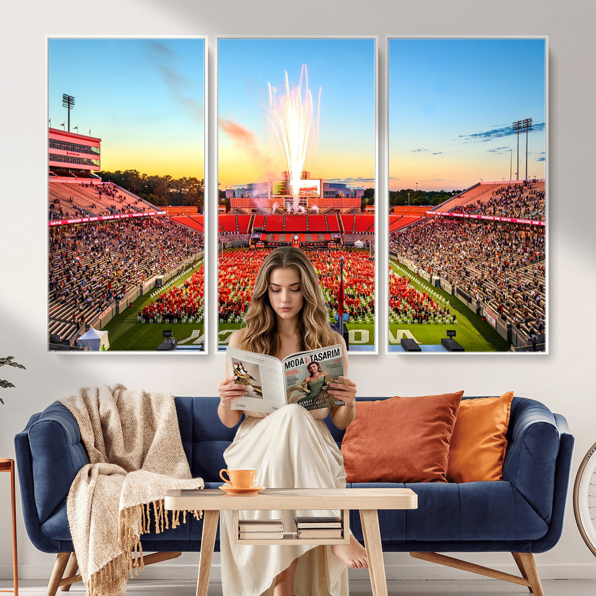 18017-MGV-CV-36X24 - North Carolina State University Canvas Print, Wolfpack Football Team Print