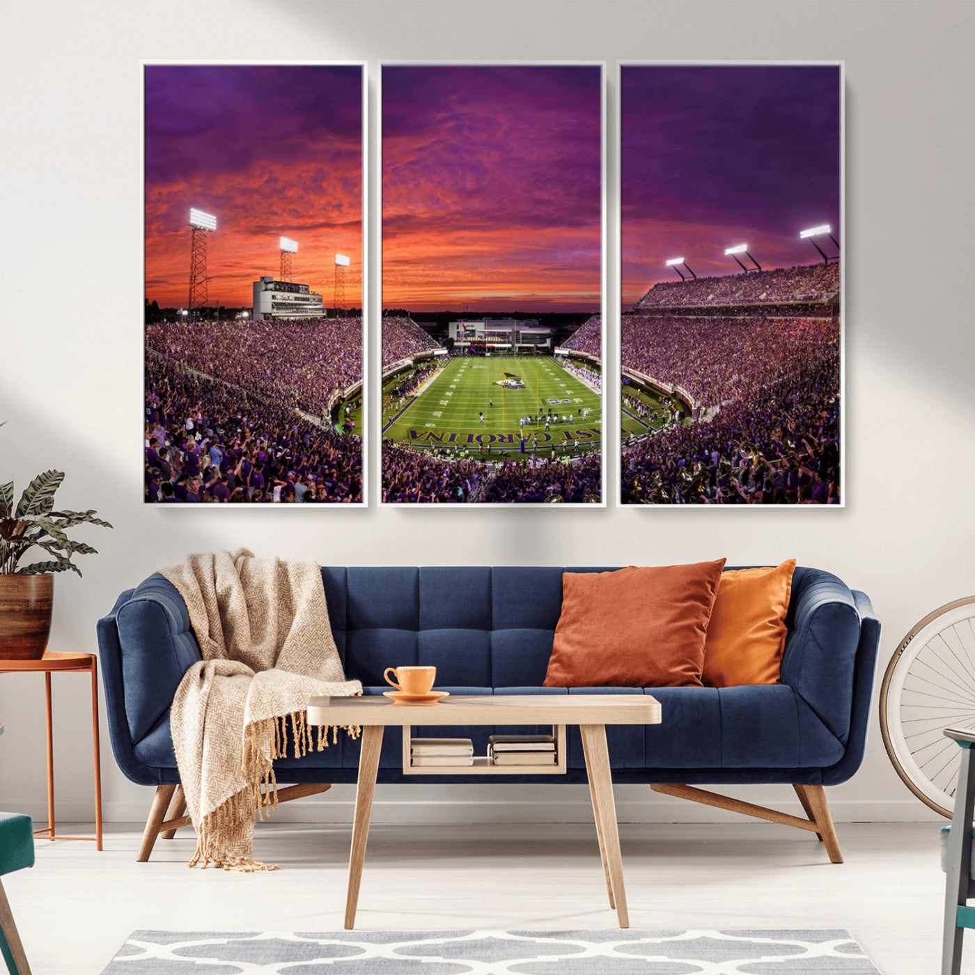 MGV-FC-48X32-3P - East Carolina University Pirates Football Print Canvas- Greenville Dowdy-Ficklen Stadium Wall Art