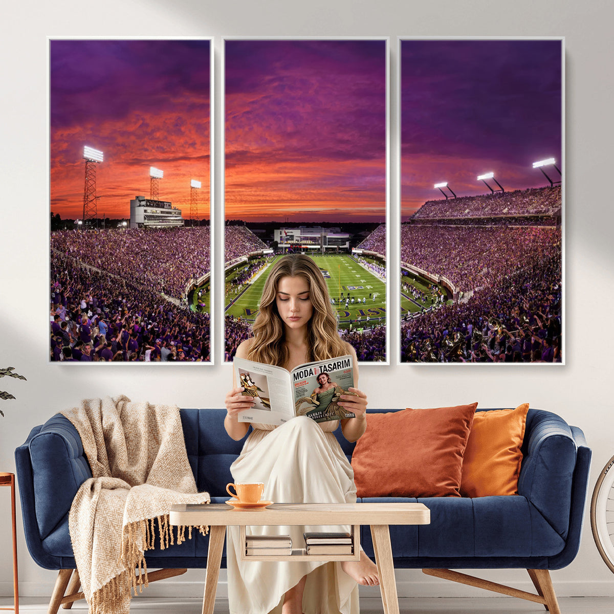 88575-MGV-CV-36X24 - East Carolina University Pirates Football Print Canvas- Greenville Dowdy-Ficklen Stadium Wall Art