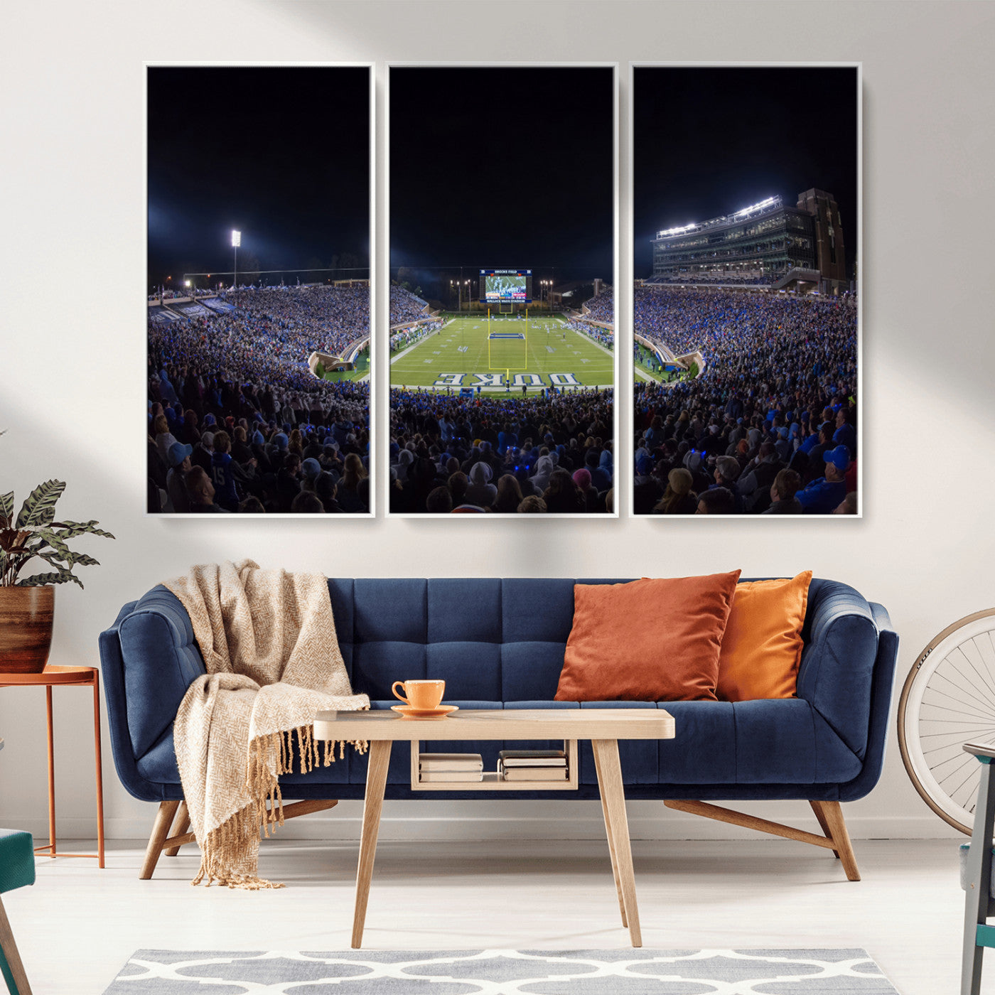 MGV-FC-48X32-3P - Duke University Blue Devils Football Team Print - Durham Wallace Wade Stadium Wall Art Canvas Print
