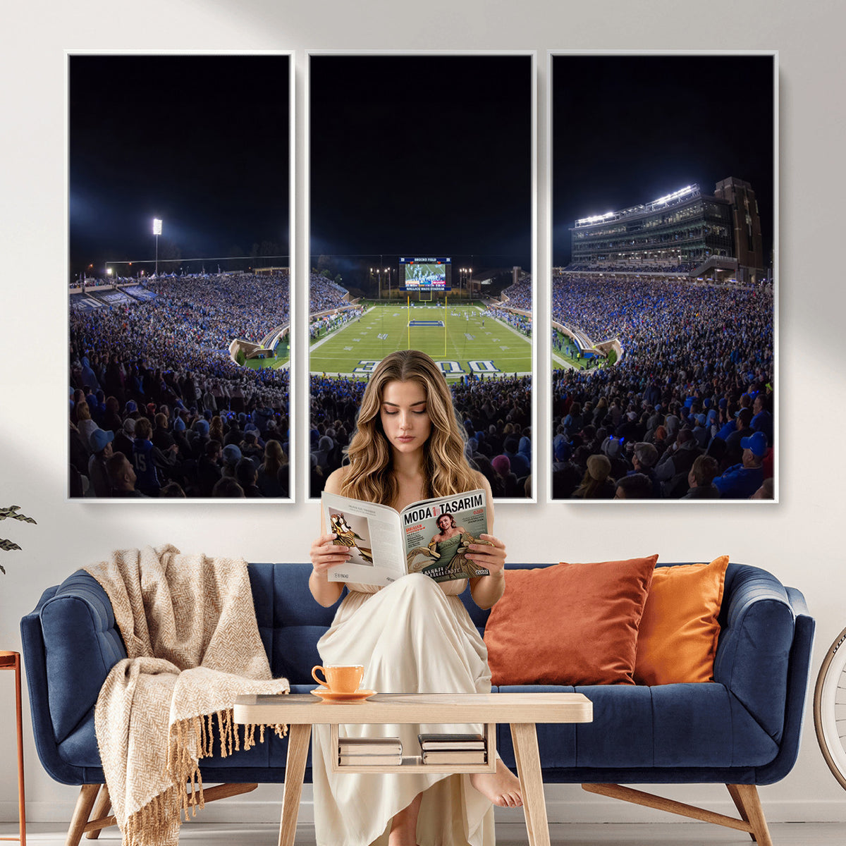 21070-MGV-CV-36X24 - Duke University Blue Devils Football Team Print - Durham Wallace Wade Stadium Wall Art Canvas Print
