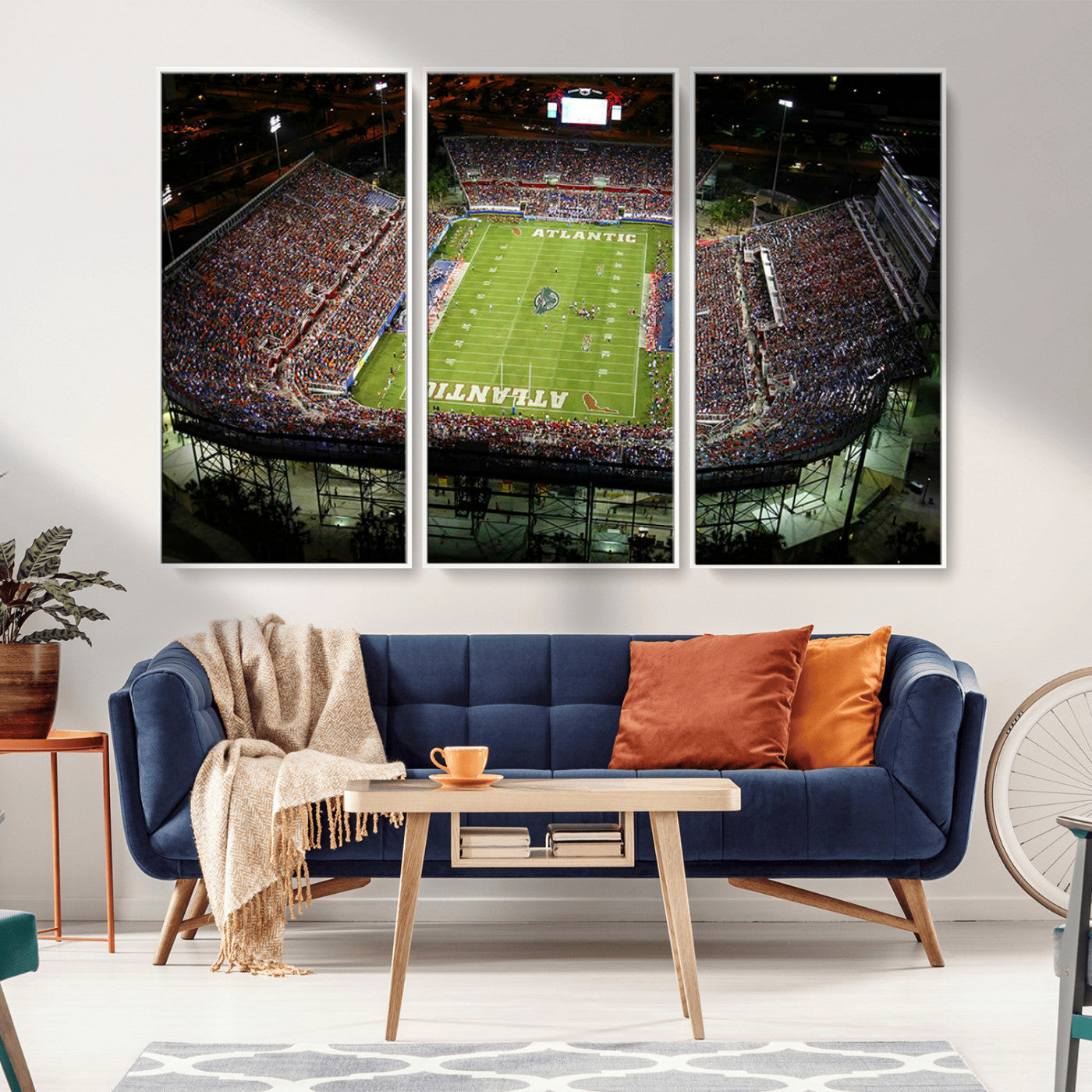 MGV-FC-48X32-3P - Florida Atlantic University Owls Football Team Print - Boca Raton FAU Stadium Wall Art Canvas Print