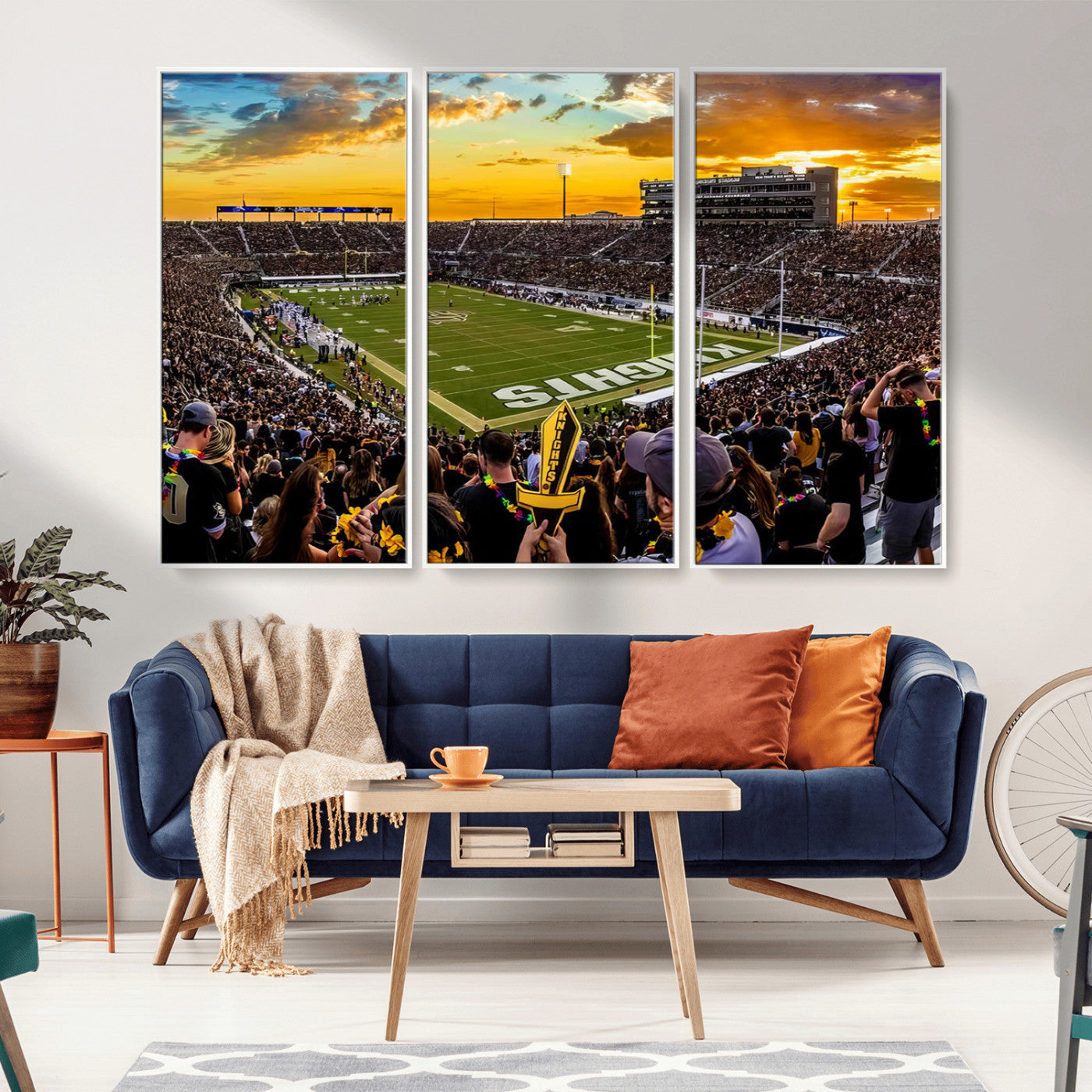 MGV-FC-48X32-3P - UCF Knights Football Team Print - Orlando FBC Mortgage Stadium, UCF Knights Wall Art Canvas Print