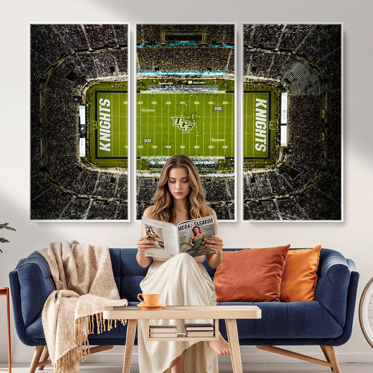 58050-MGV-CV-36X24 - UCF Knights Football Team Print - Orlando FBC Mortgage Stadium Wall Art, UCF Knights Canvas Print