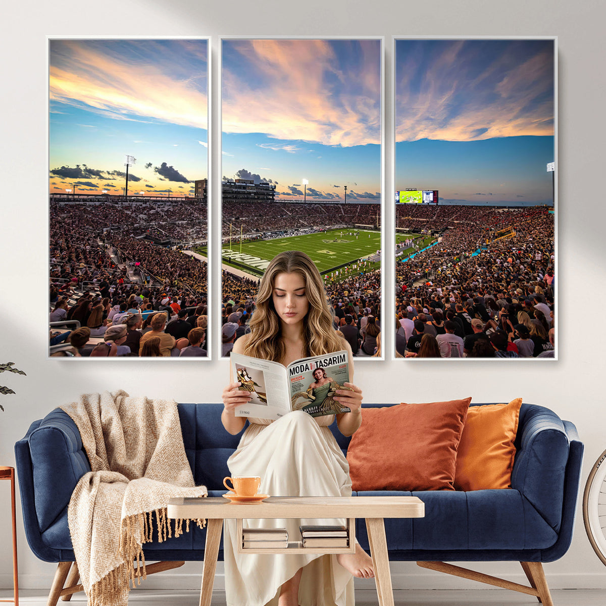 50243-MGV-CV-36X24 - UCF Knights Football Team Print - Orlando FBC Mortgage Stadium Wall Art Canvas Print