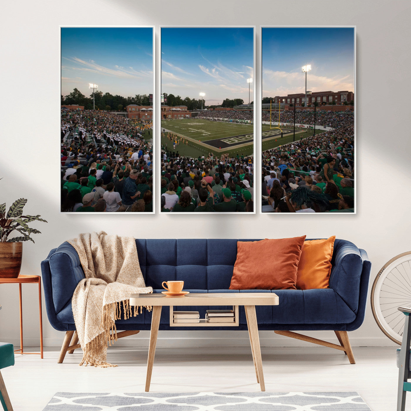 MGV-FC-48X32-3P - University of Charlotte 49ers Football Team Print - Charlotte Jerry Richardson Stadium Wall Art