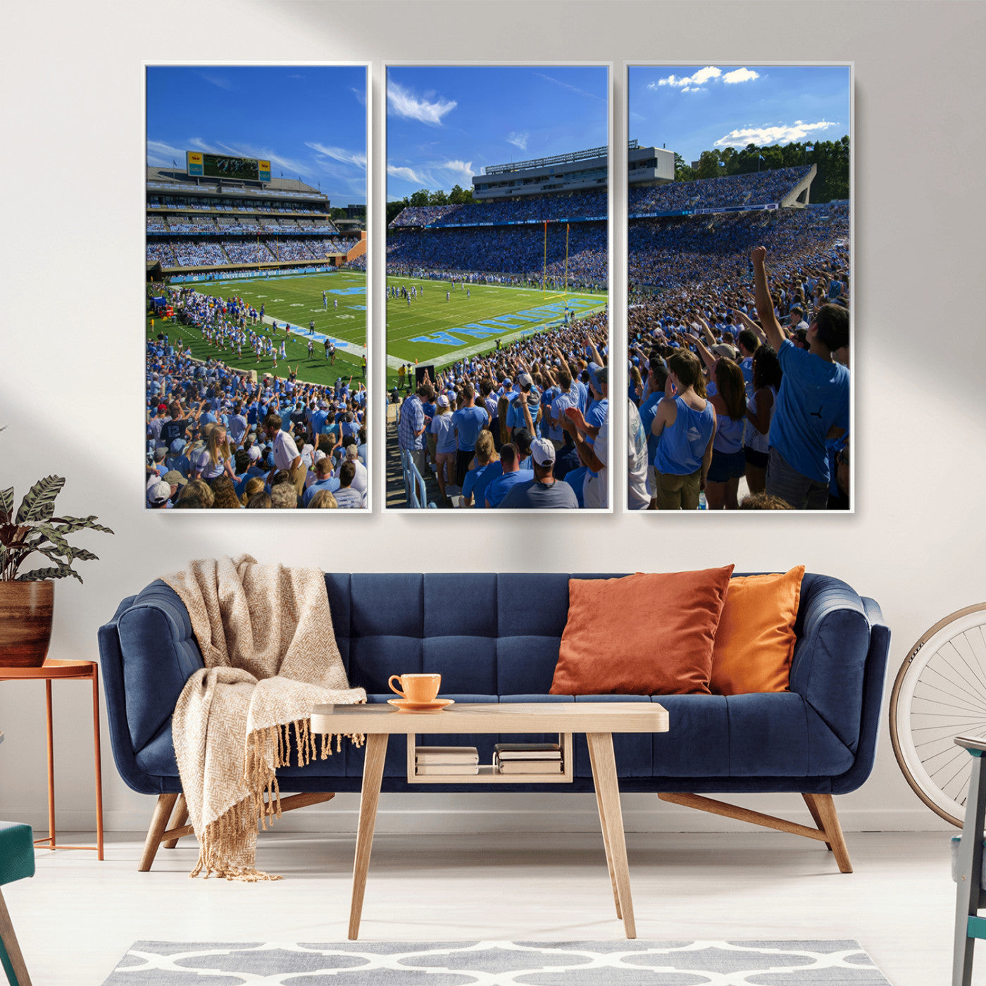 MGV-FC-48X32-3P - University of North Carolina Tar Heels Team Canvas Print - Chapel Hill Kenan Memorial Stadium Wall
