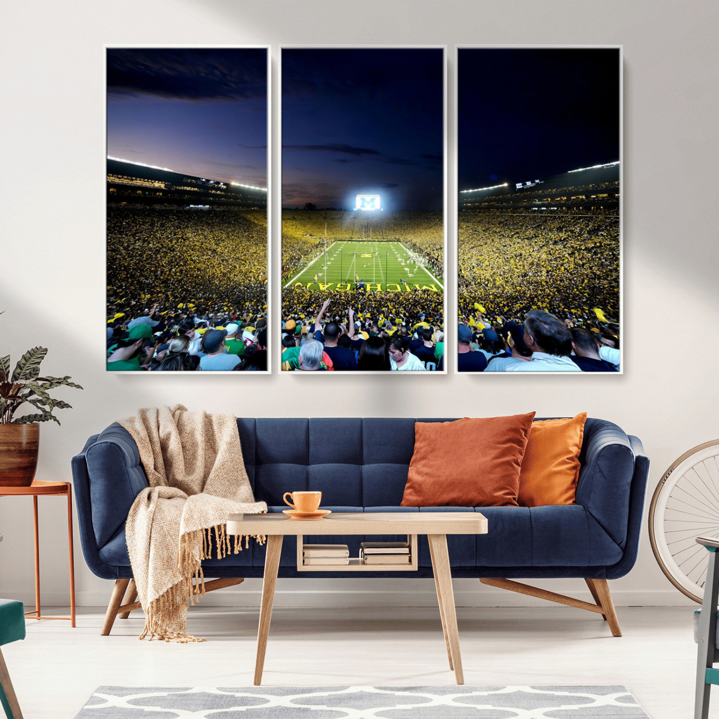 MGV-FC-48X32-3P - University of Michigan Wolverines Football Team Print - Ann Arbor Michigan Stadium Canvas Print