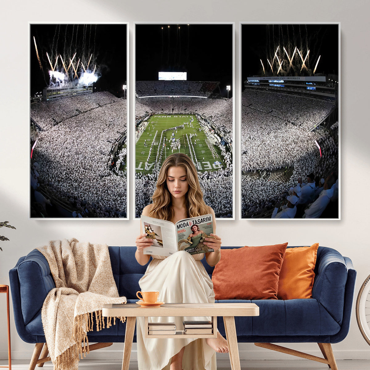 84537-MGV-CV-36X24 - Penn State Beaver Stadium Canvas Wall Art - Nittany Lions Football Print