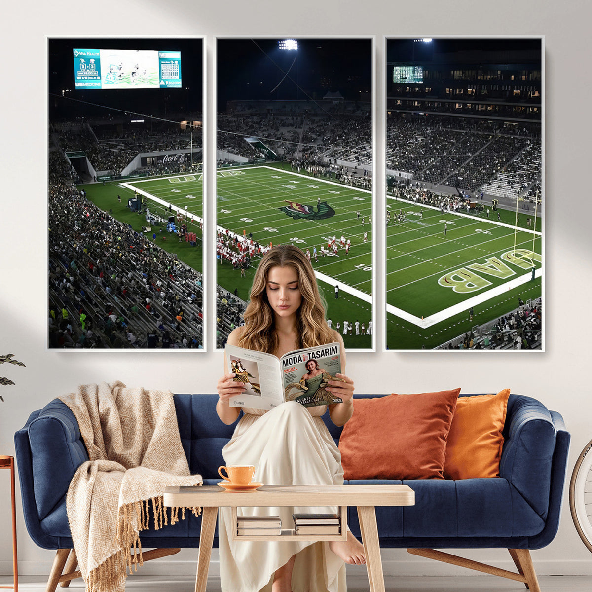 81740-MGV-CV-36X24 - UAB Blazers Football Team Print - Birmingham Protective Stadium Wall Art Canvas Print