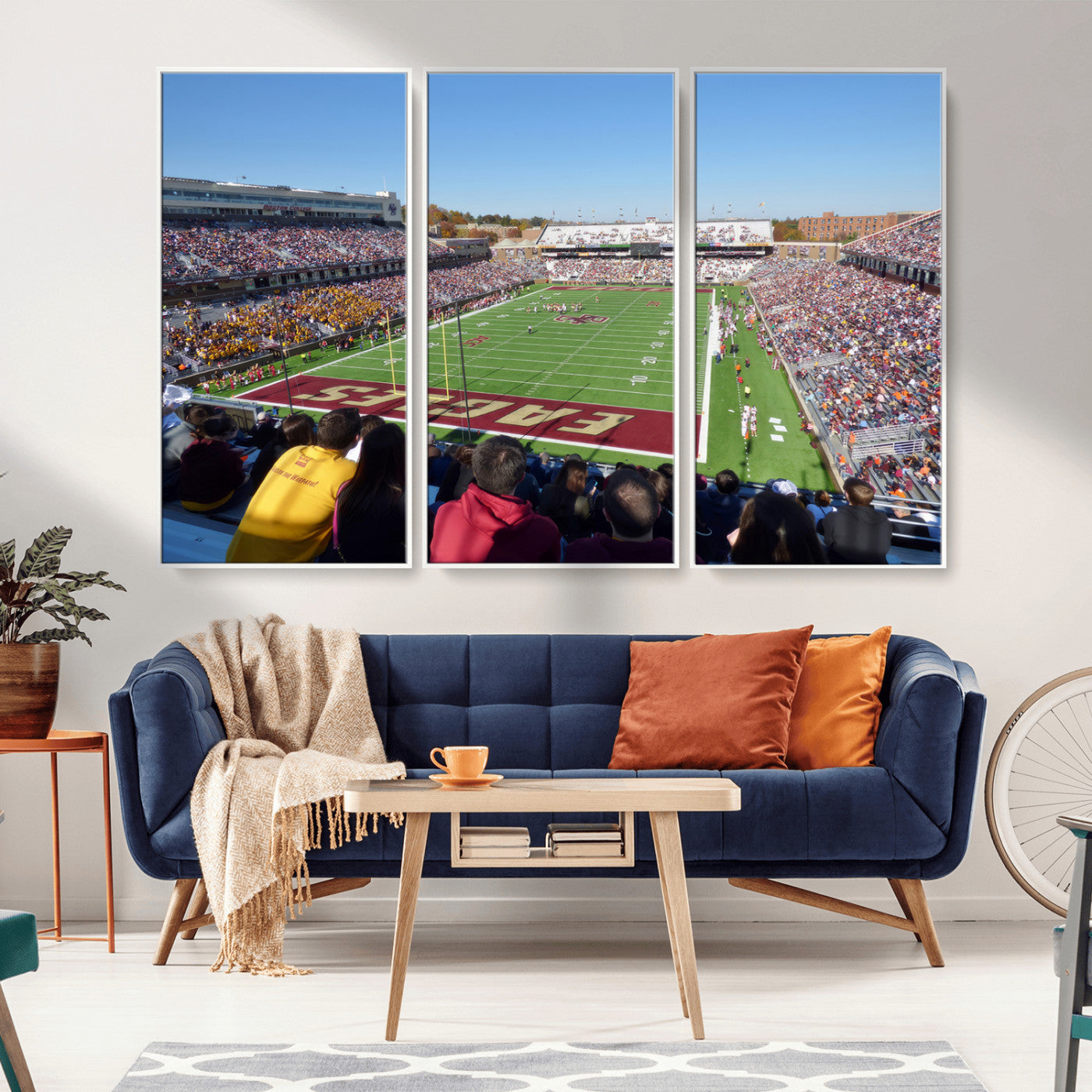 MGV-FC-48X32-3P - Boston College Eagles Football Team Print - Boston Alumni Stadium Wall Art Canvas Print