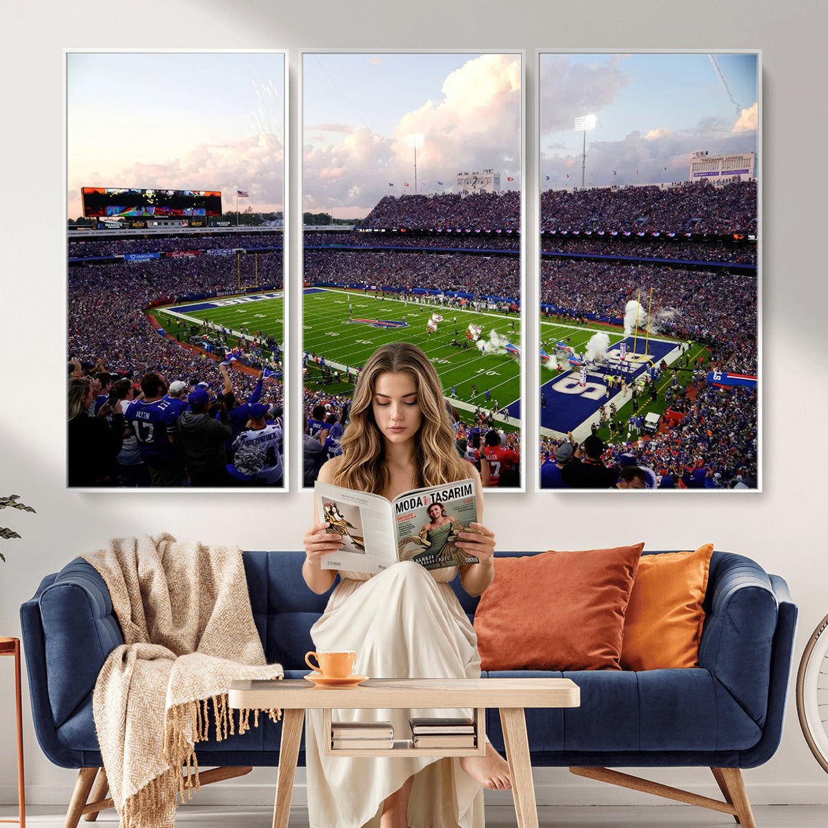64066-MGV-CV-36X24 - Buffalo Bills Football Team Print - Buffalo Highmark Stadium Wall Art Canvas Print