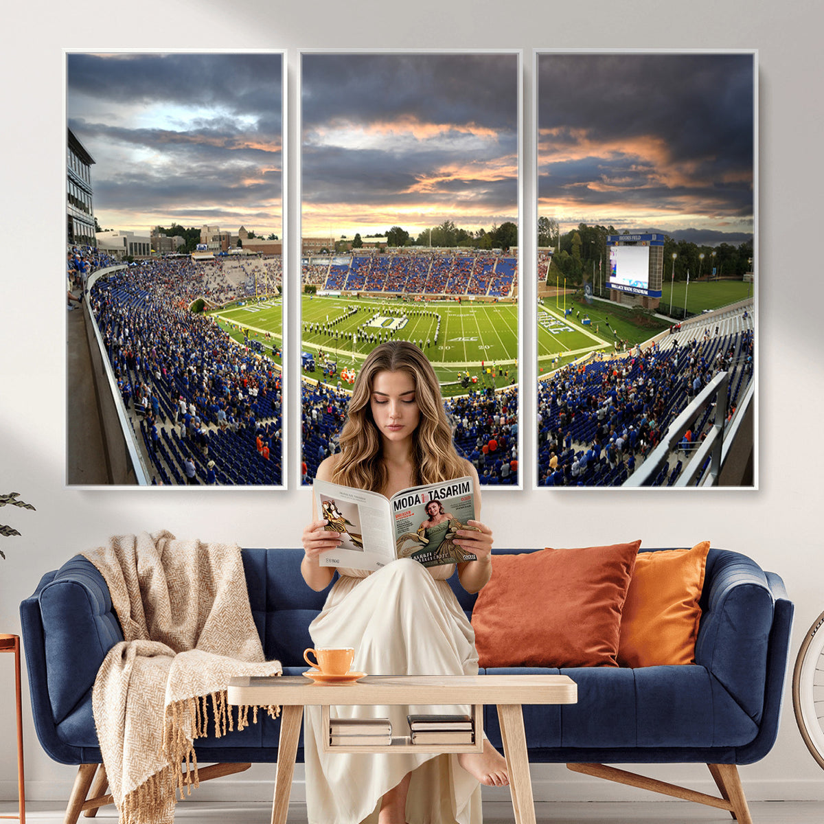 60433-MGV-CV-36X24 - Duke University Blue Devils Football Team Print, Durham