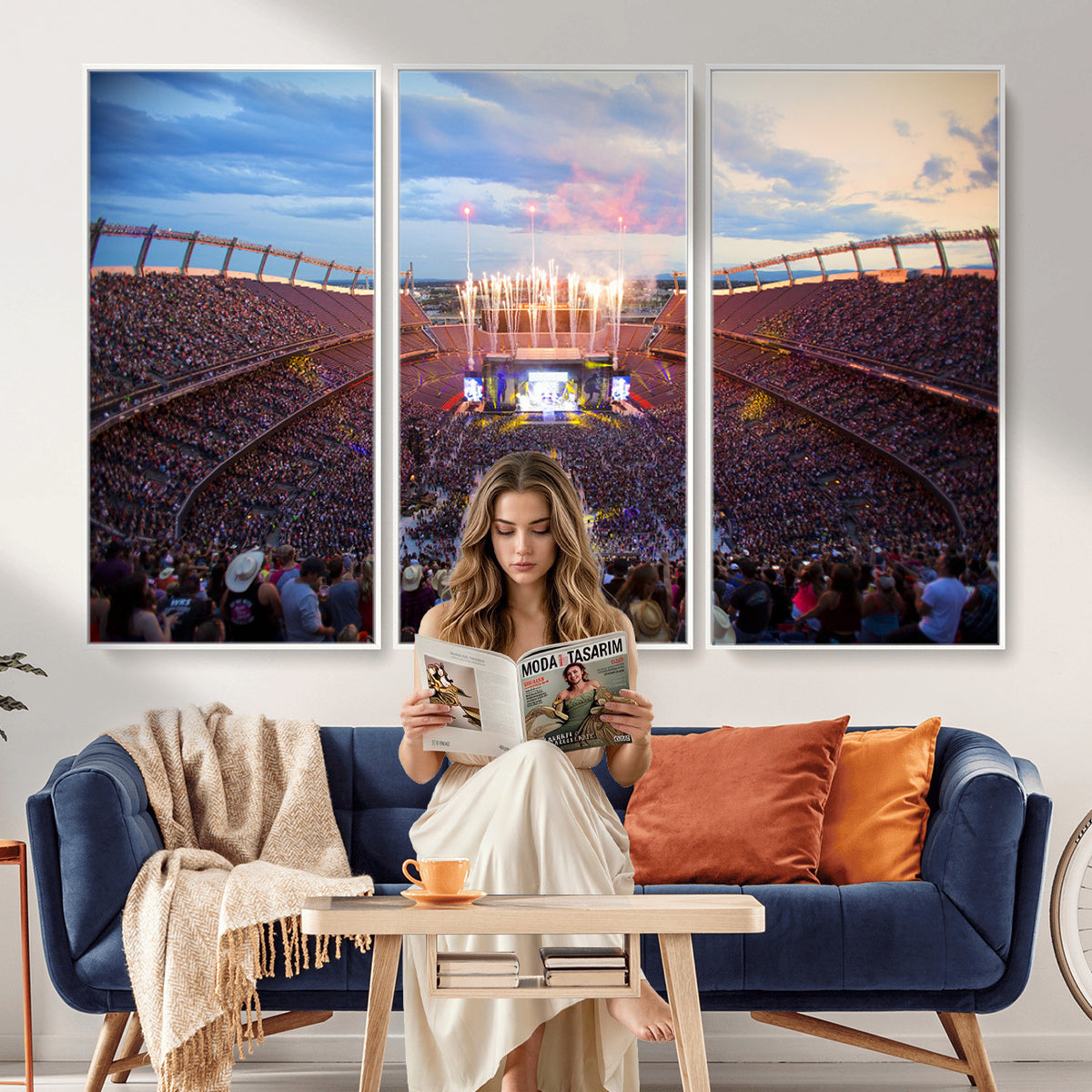 24689-MGV-CV-36X24 - Denver Broncos Football Team Print Canvas, Empower Field