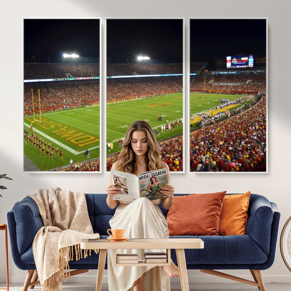 27211-MGV-CV-36X24 - Iowa State University Cyclones Football Team Print, Ames, Extra Large Game Room Wall Decor