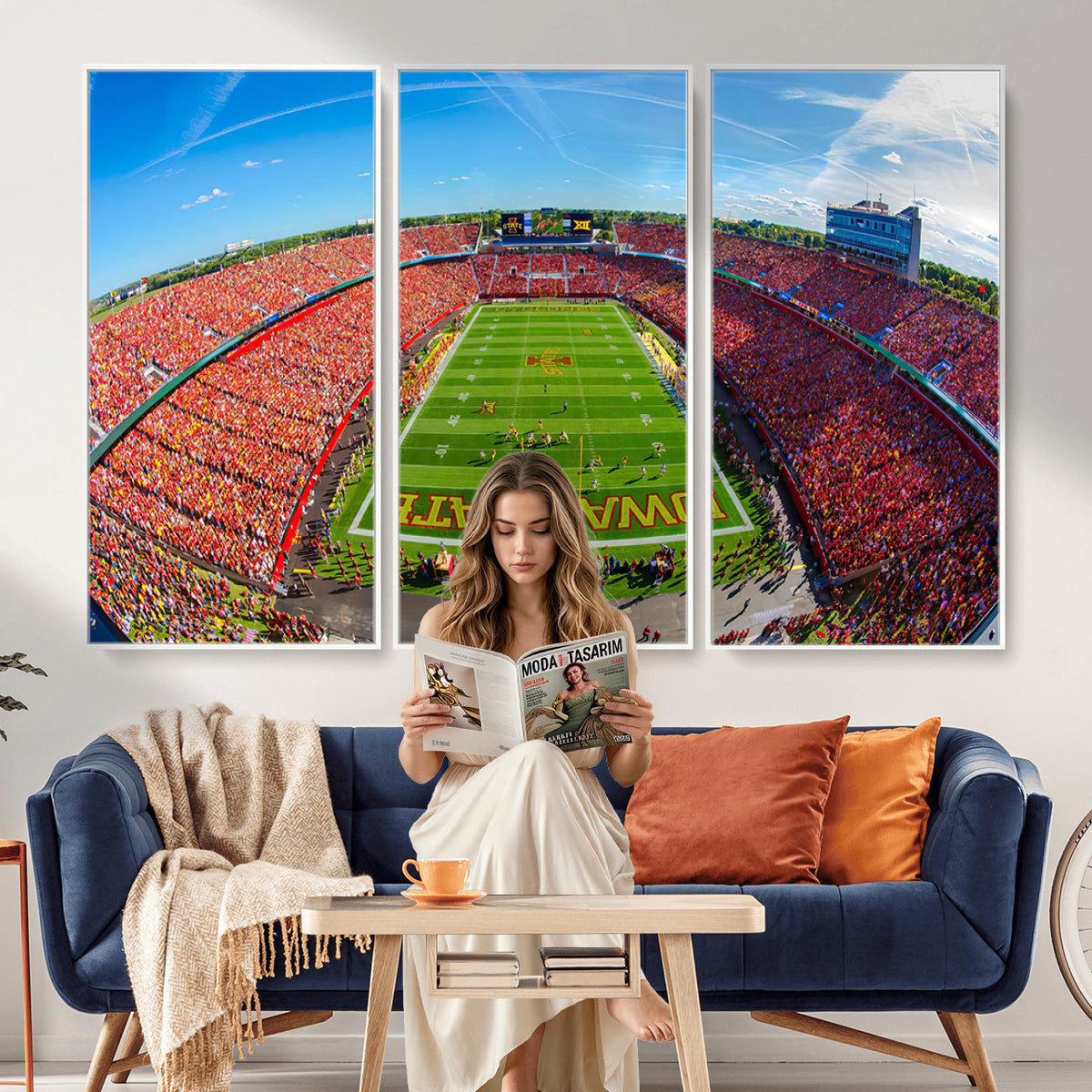 36706-PAN-FL-20X10 - Iowa State University Cyclones Football Team Print - Ames Jack Trice Stadium Art Canvas Print
