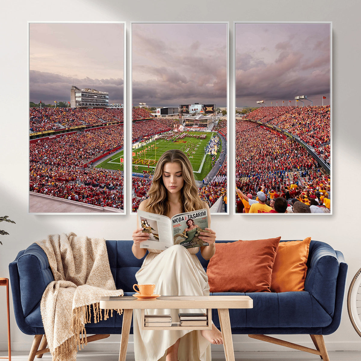 50373-MGV-CV-36X24 - Iowa State University Cyclones Football Team Print, Ames