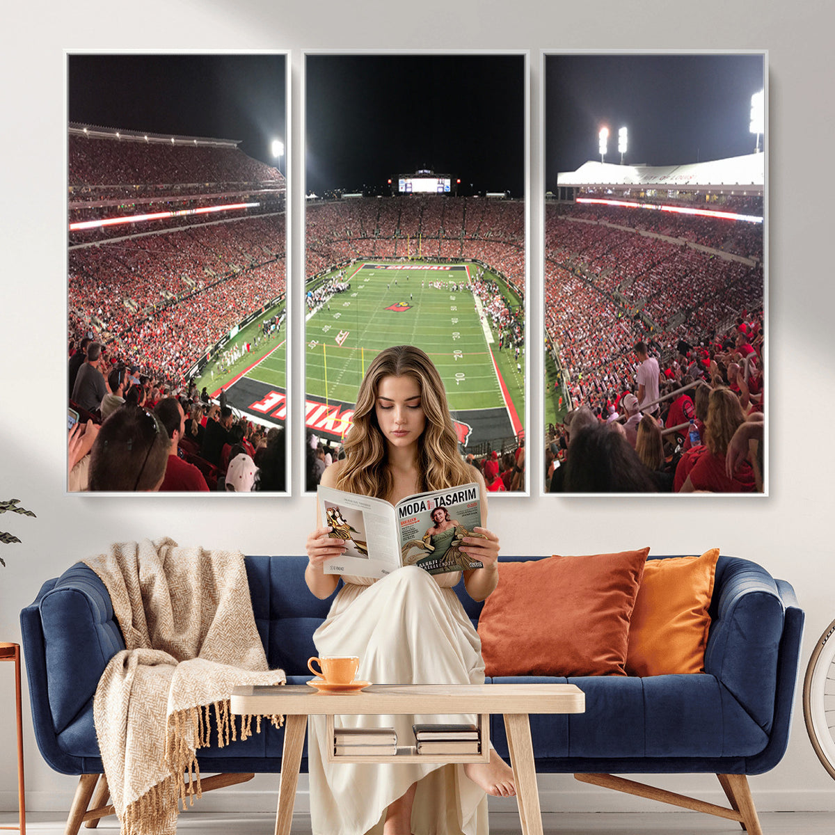 51251-PAN-FL-20X10 - University of Louisville Cardinals Football Team Print - Louisville Cardinal Stadium Wall Art Canvas