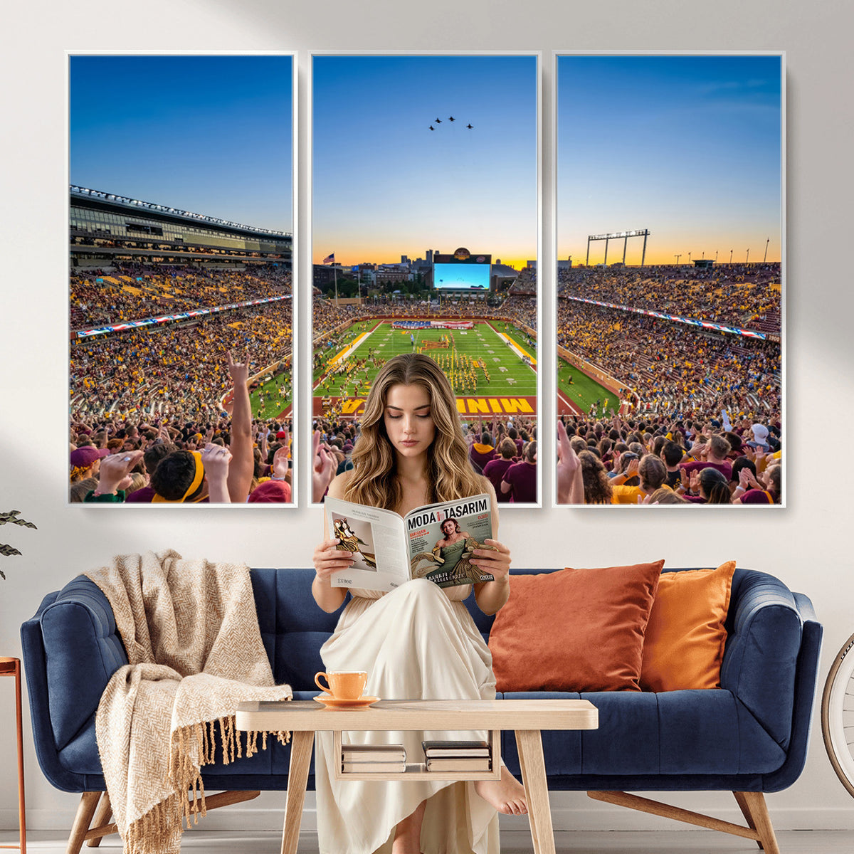 84421-MGV-CV-36X24 - University of Minnesota Golden Gophers Art Print, Football Team Print - Minneapolis Huntington Bank