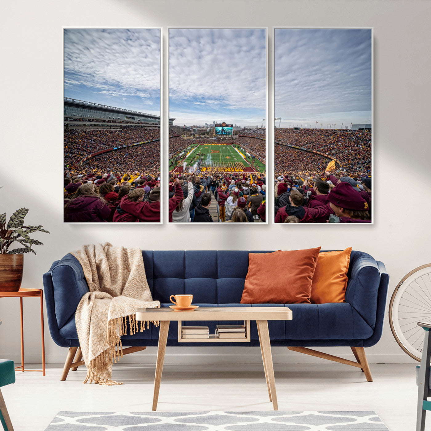 MGV-FC-48X32-3P - University of Minnesota Golden Gophers Football Team Print - Minneapolis Huntington Bank Stadium Art